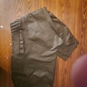 Simply Vera Vera Wang Olive Leather Skirt